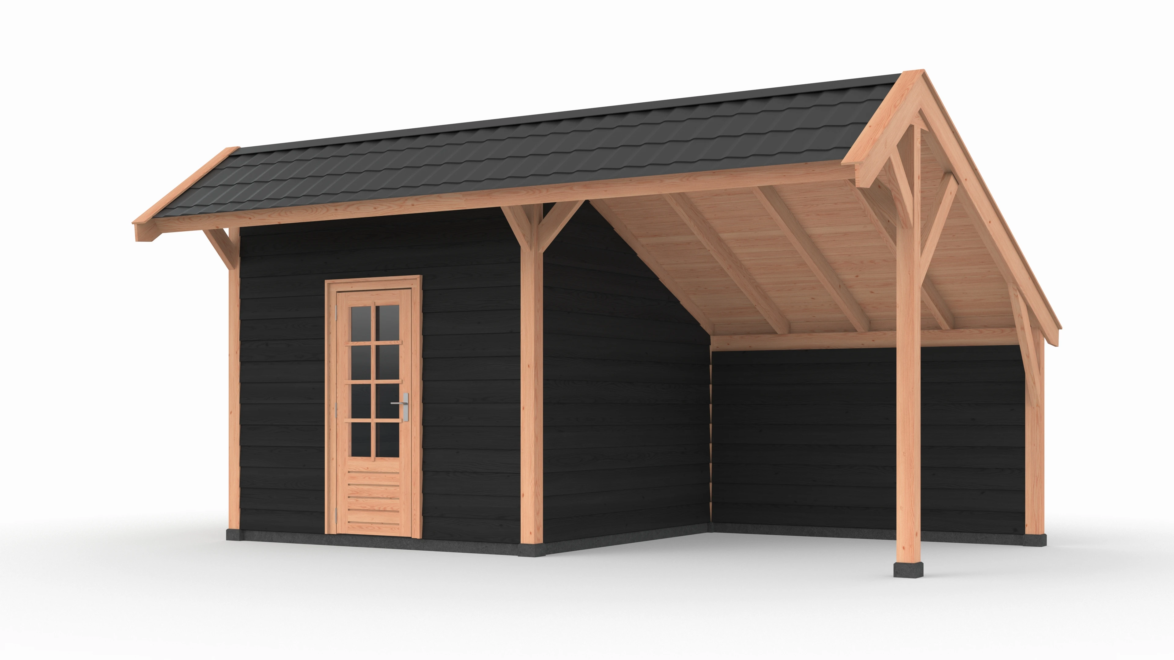 Douglas DIY kapschuur, 600 x 300, met schuur en achterwand, Westwood - Afbeelding 5